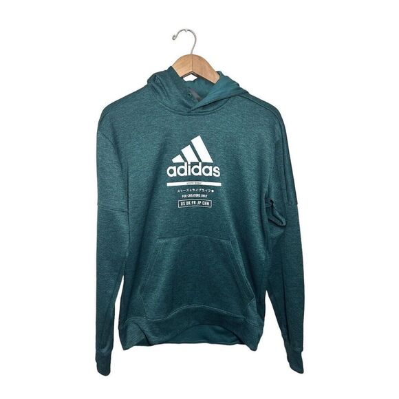 Adidas For Creators Only Hoodie Mens Small Pullover Dark Green No Drawstring - Picture 1 of 6